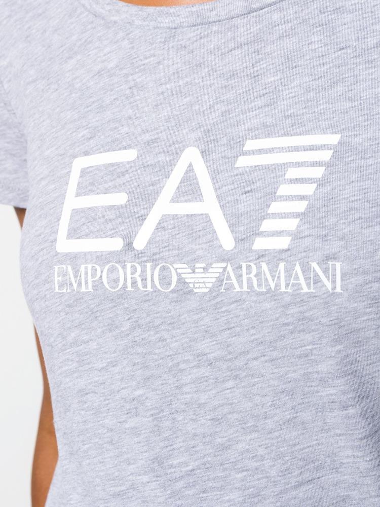 Grey Women's Ea7 Emporio Armani Fitted Logo Print T Shirts | YHH1JFH