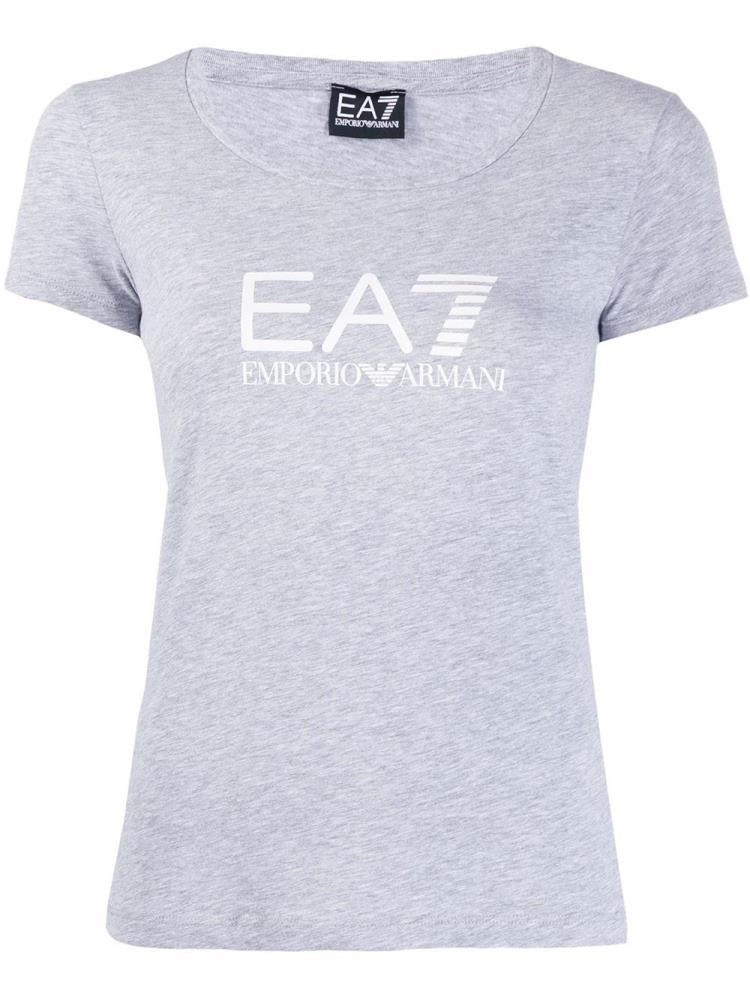 Grey Women\'s Ea7 Emporio Armani Fitted Logo Print T Shirts | YHH1JFH