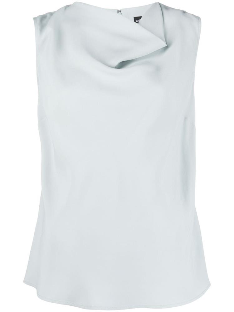 Grey Women\'s Armani Emporio Cowl Neck Sleeveless Tops | KWCDJVR