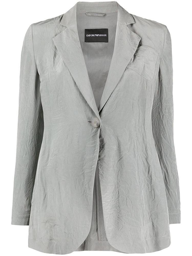 Grey Women\'s Armani Emporio Creased Single Breasted Blazers | G45TNC0