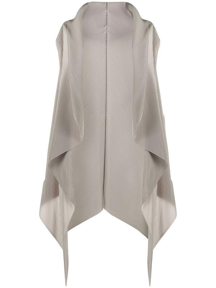 Grey Women\'s Armani Emporio Draped Waterfall Waistcoat Vest | 37HFP4J