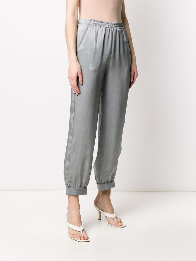 Grey Women's Armani Emporio High Waisted Track Pants | 0T16F3H