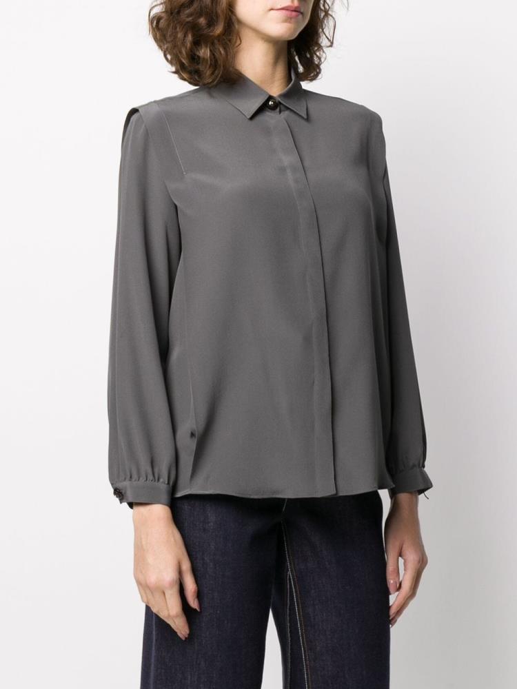 Grey Women's Giorgio Armani Relaxed Fit Shirts | BP6SN7G