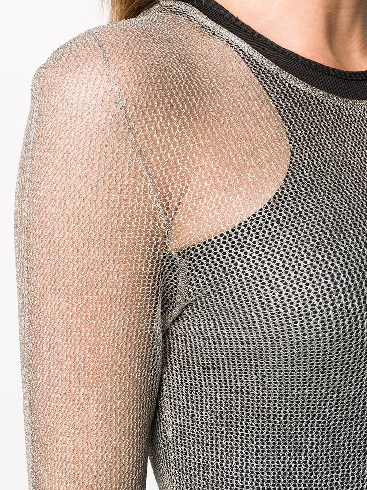 Grey Women's Giorgio Armani See Through Knitted Jumpers | GE4QOLY