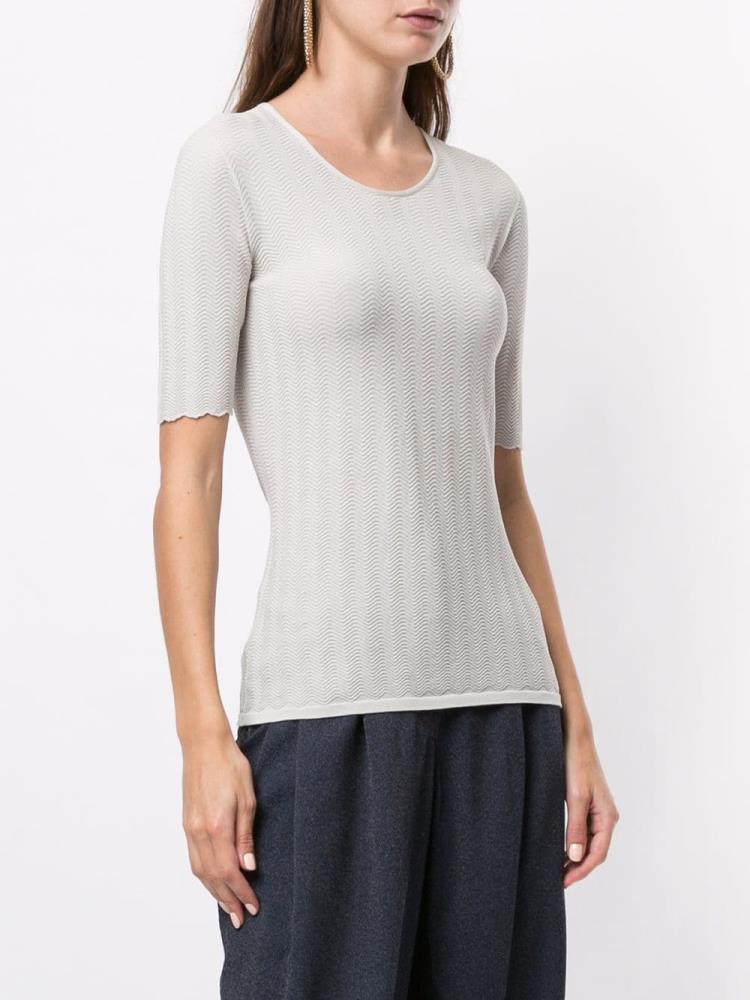 Grey Women's Giorgio Armani U Neck Jumpers | 9OQV61H