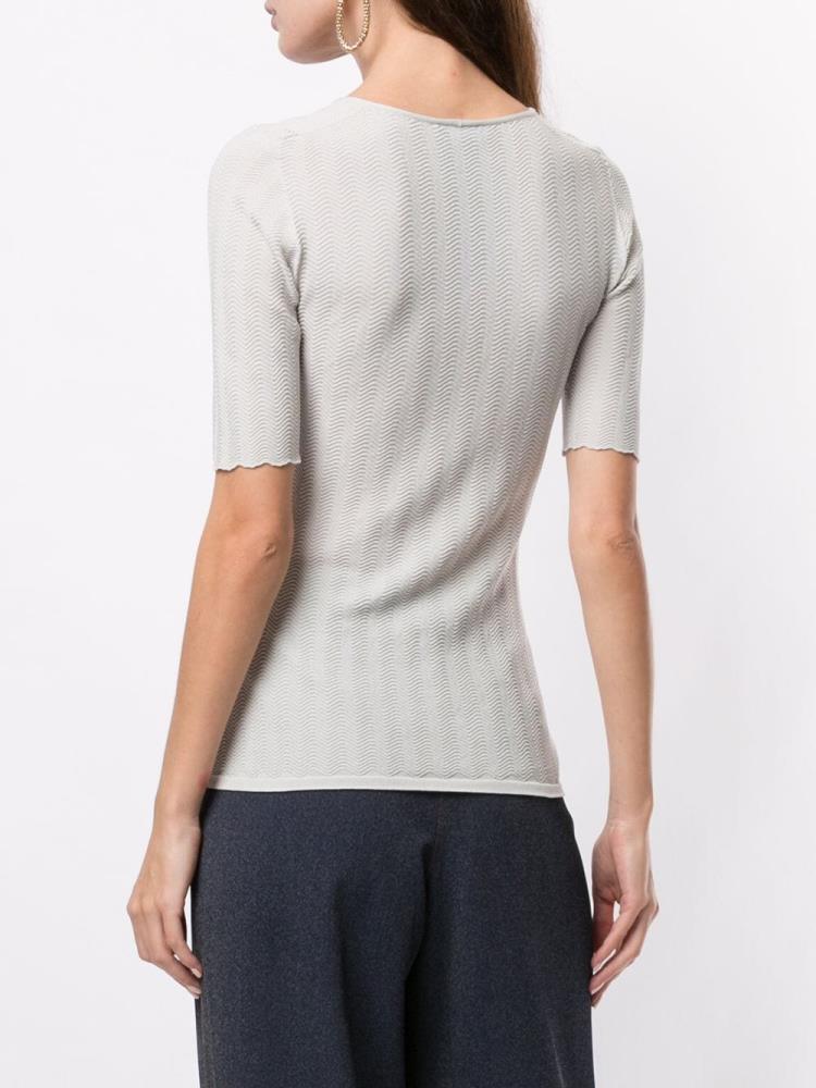 Grey Women's Giorgio Armani U Neck Jumpers | 9OQV61H