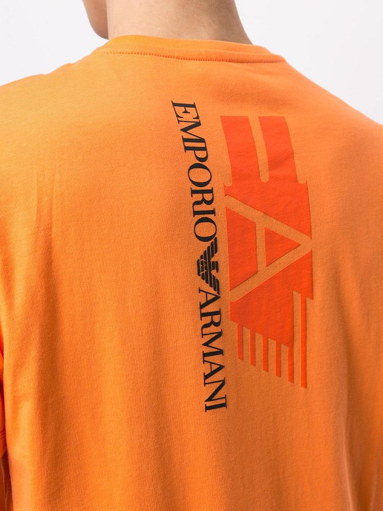 Orange Men's Ea7 Emporio Armani Logo Print T Shirts | LKVUV3J