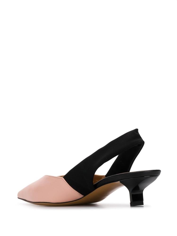 Pink / Black Women's Armani Emporio Sling Back Pointed Pumps | 2CFP4ZA