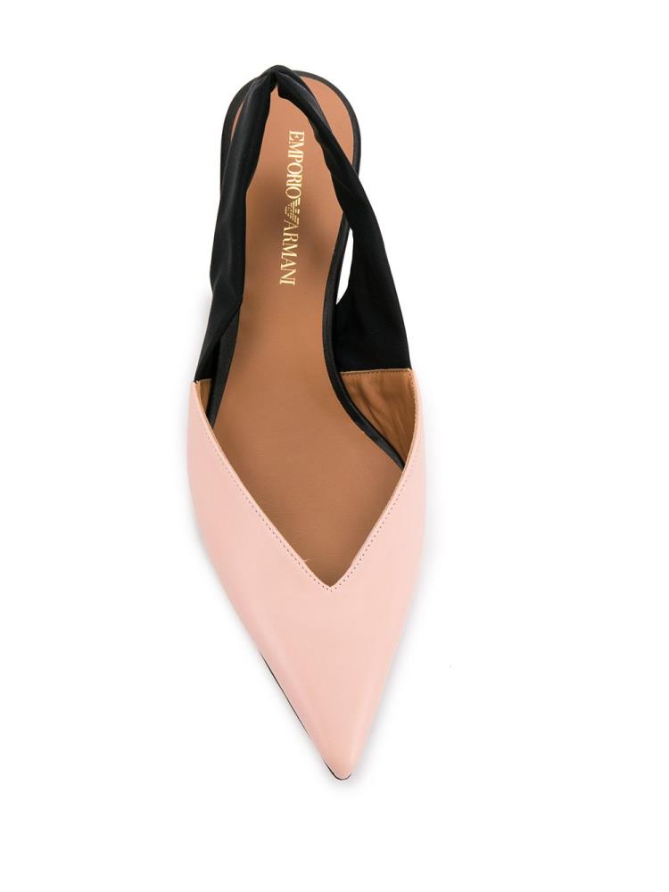 Pink / Black Women's Armani Emporio Sling Back Pointed Pumps | 2CFP4ZA