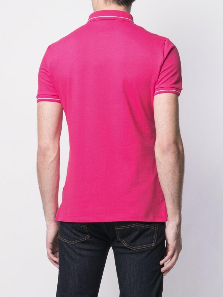 Pink Men's Armani Emporio Logo Polo Shirts | 3S0U1RQ