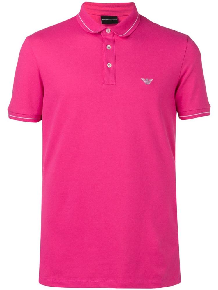 Pink Men\'s Armani Emporio Logo Polo Shirts | 3S0U1RQ