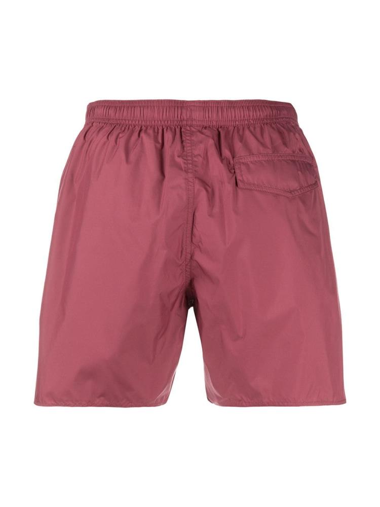 Pink Men's Armani Emporio Logo Stripe Swim Shorts | DMGST9V