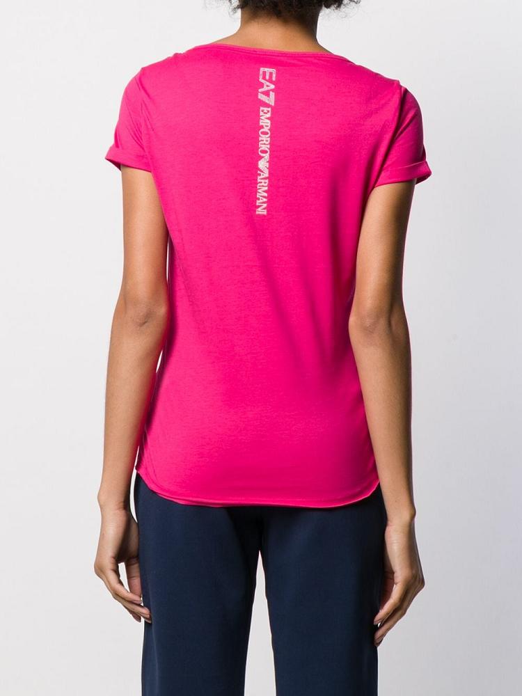 Pink Women's Ea7 Emporio Armani Logo T Shirts | 42NRPUT