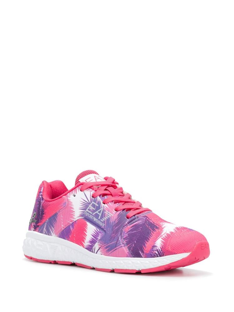 Pink Women's Ea7 Emporio Armani Printed Lace Up Sneakers | JPTEOAL