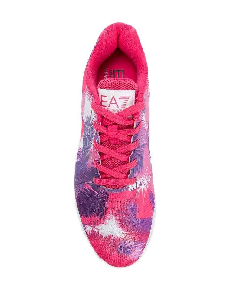 Pink Women's Ea7 Emporio Armani Printed Lace Up Sneakers | JPTEOAL