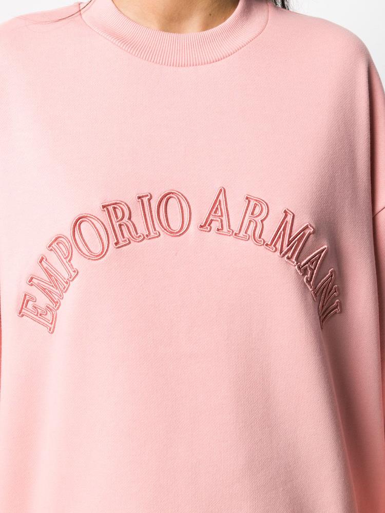 Pink Women's Armani Emporio Embroidered Logo Sweatshirts | 2AC4MWH