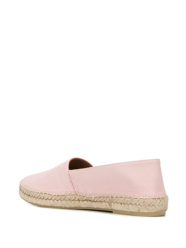 Pink Women's Armani Emporio Logo Embroidered Espadrille Shoes | KIJ4QZD