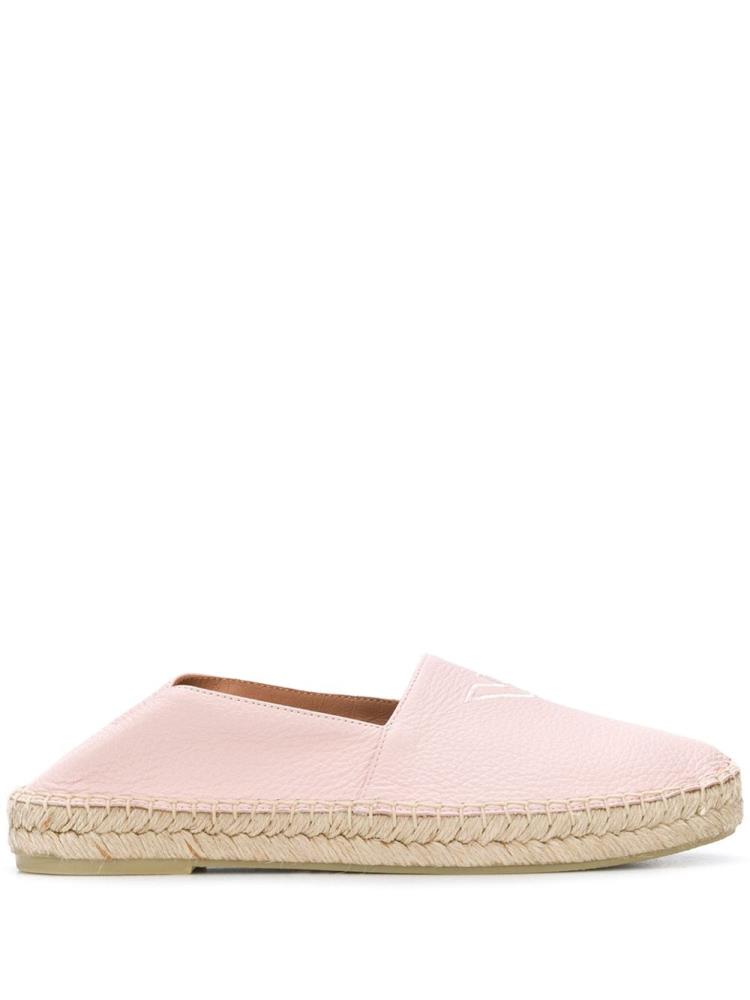 Pink Women's Armani Emporio Logo Embroidered Espadrille Shoes | KIJ4QZD