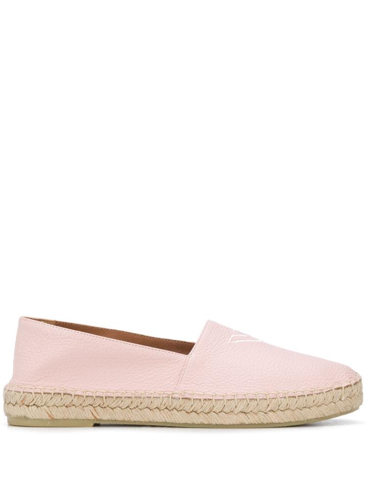 Pink Women\'s Armani Emporio Logo Embroidered Espadrille Shoes | KIJ4QZD