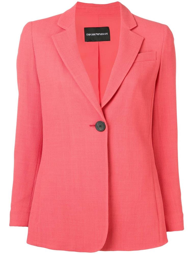 Pink Women\'s Armani Emporio Single Button Blazers | UQEJ5MZ