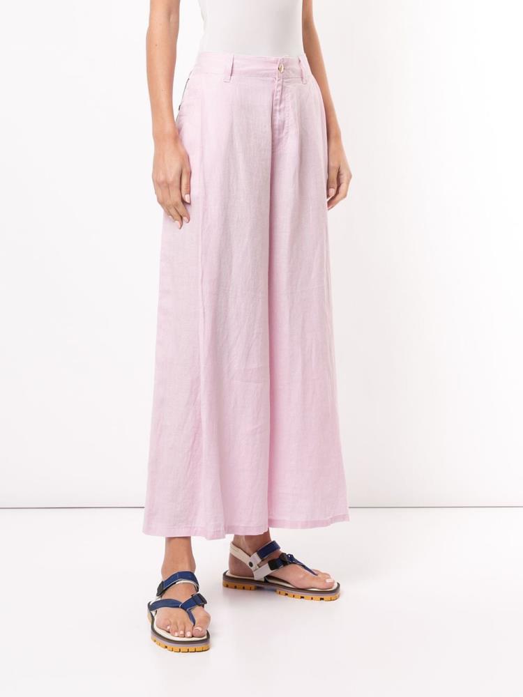 Pink Women's Armani Emporio Wide Leg High Waisted Pants | 56ABYLP