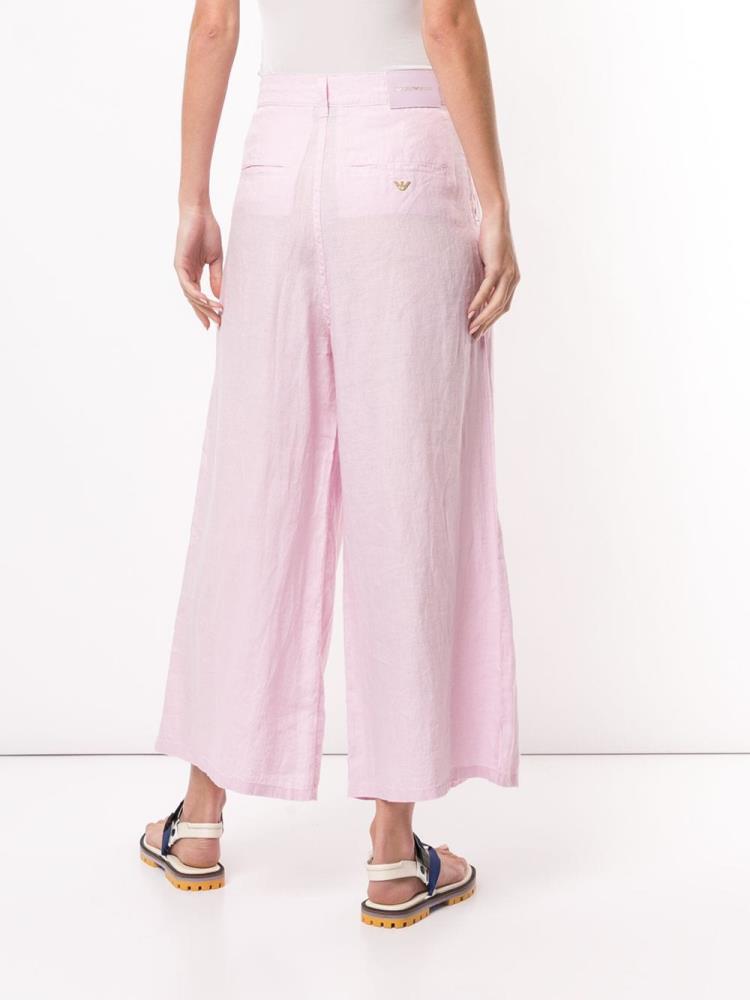 Pink Women's Armani Emporio Wide Leg High Waisted Pants | 56ABYLP