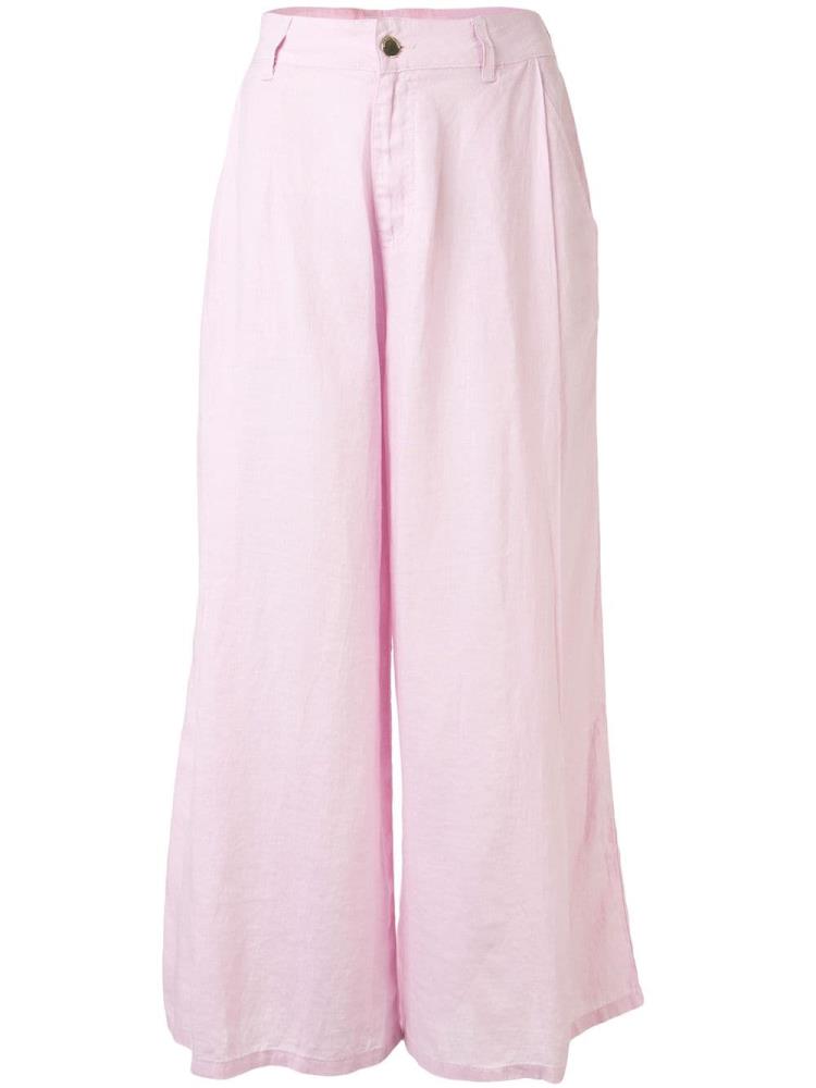 Pink Women\'s Armani Emporio Wide Leg High Waisted Pants | 56ABYLP