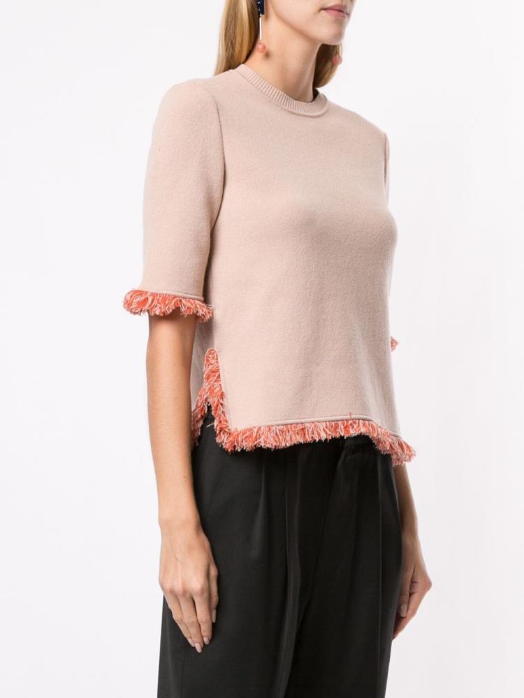 Pink Women's Giorgio Armani Half Sleeve Jumpers | 33L3FSM