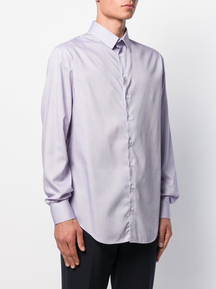 Purple Men's Giorgio Armani Long Sleeve Shirts | 7WIPN8S