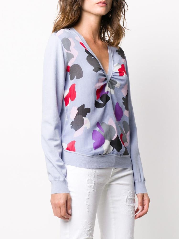 Purple Women's Armani Emporio Abstract Printed Sweatshirts | IY2L7TI