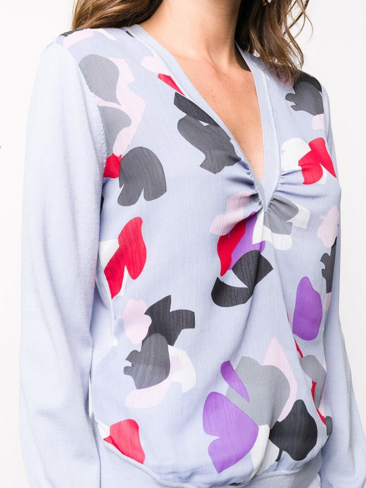 Purple Women's Armani Emporio Abstract Printed Sweatshirts | IY2L7TI