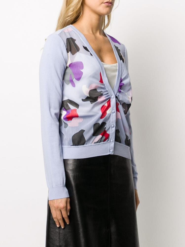 Purple Women's Armani Emporio Abstract Print Cardigan | WAYADB4