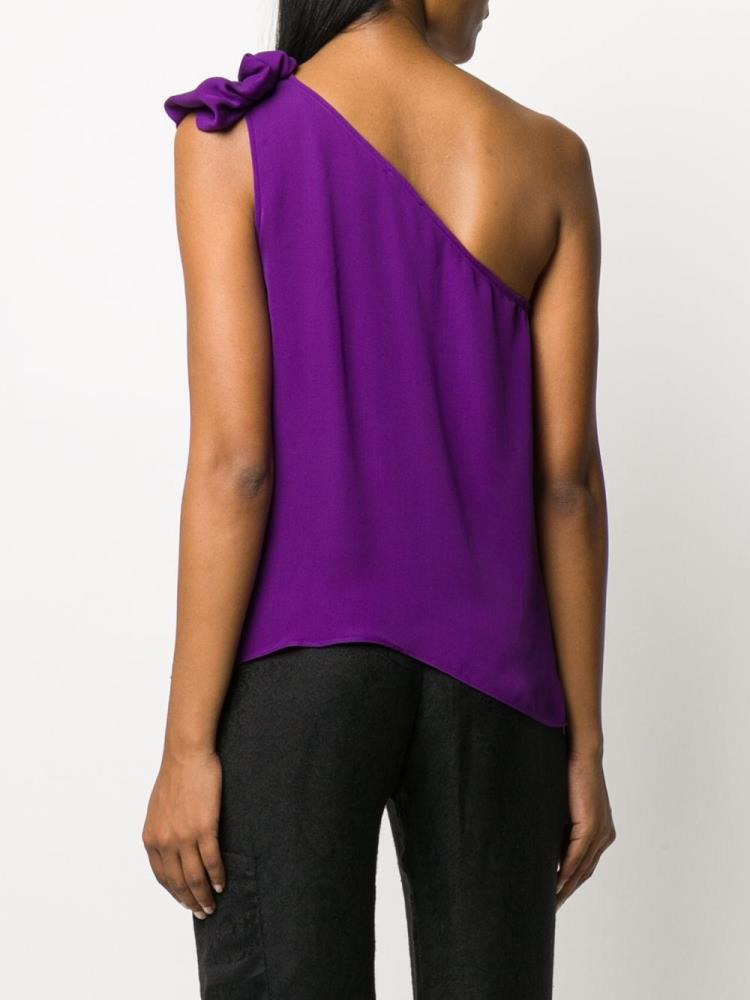 Purple Women's Armani Emporio One Shoulder Tops | 581LHPV