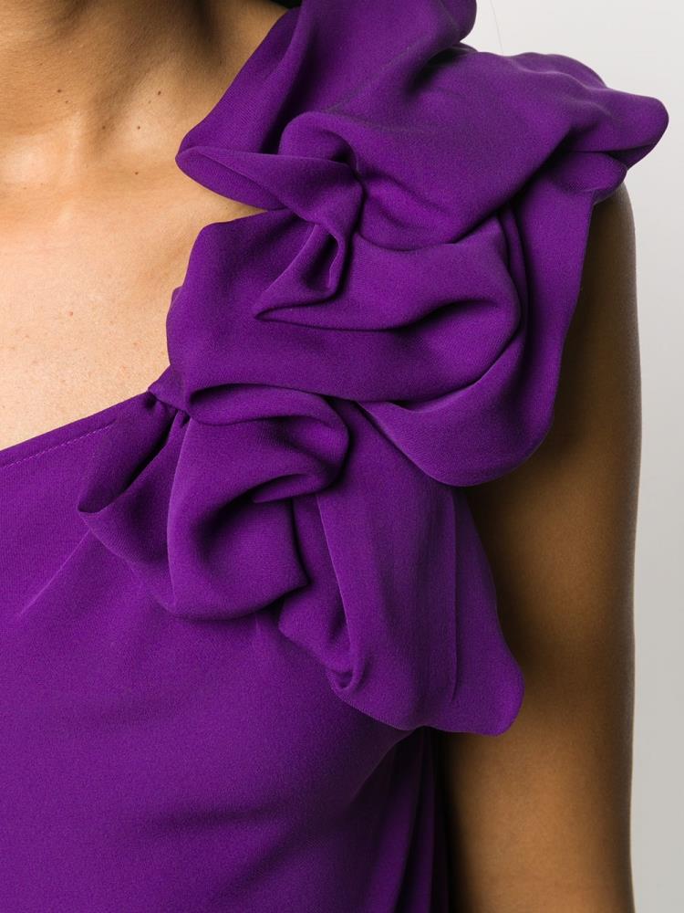 Purple Women's Armani Emporio One Shoulder Tops | 581LHPV