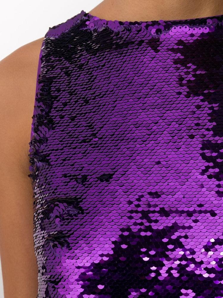 Purple Women's Armani Emporio Sequin Tank Tops | LHRTXUY