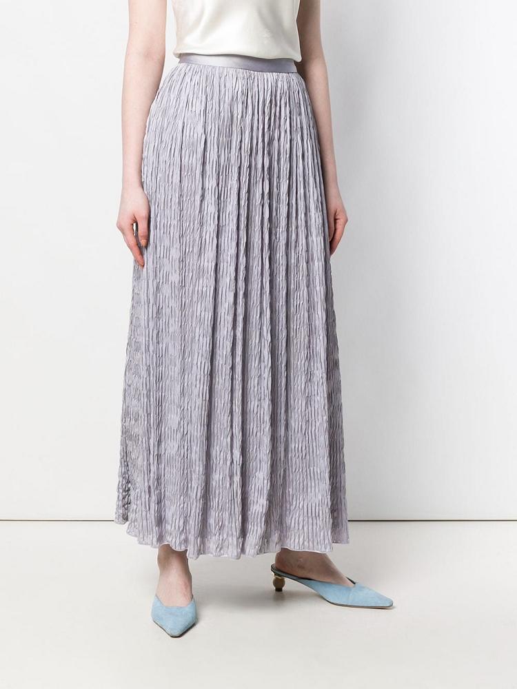 Purple Women's Giorgio Armani Crinkle Maxi Skirts | 1ILSJQQ