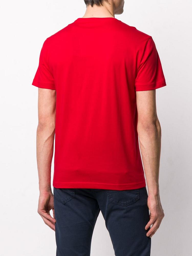 Red Men's Ea7 Emporio Armani Branded T Shirts | 2FGM147