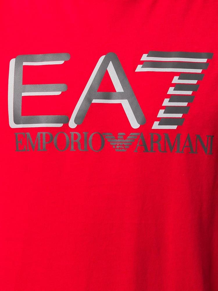 Red Men's Ea7 Emporio Armani Branded T Shirts | 2FGM147