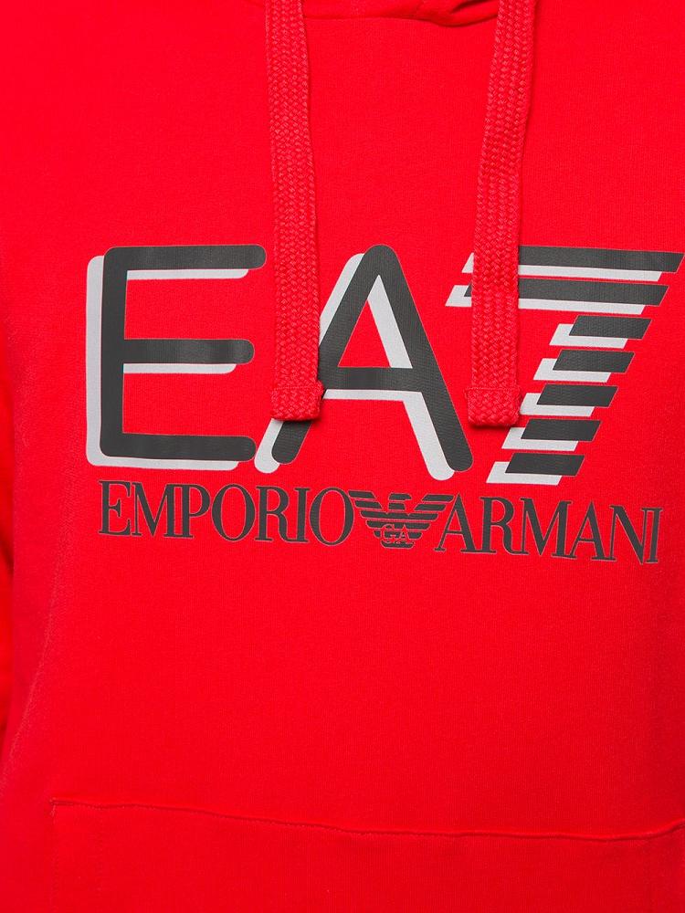 Red Men's Ea7 Emporio Armani Long Sleeve Visibility Hoodie | 0IN8KF8