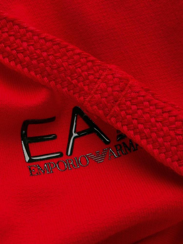 Red Men's Ea7 Emporio Armani Zip Up Logo Hoodie | V20PR9N