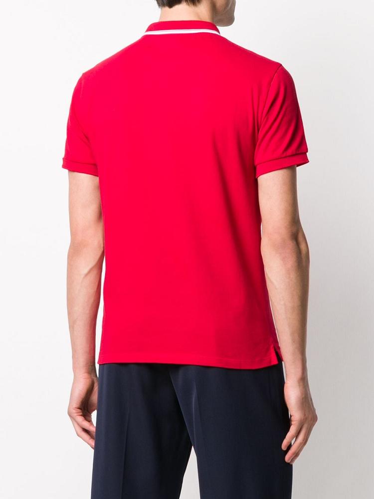 Red Men's Armani Emporio Logo Polo Shirts | 56JFO7D