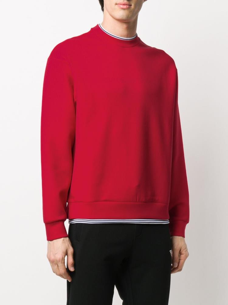 Red Men's Armani Emporio Logo Print Sweaters | DJXV137