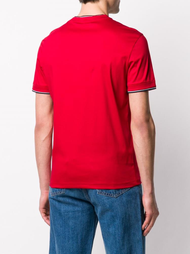 Red Men's Armani Emporio Logo Print T Shirts | I657EXC