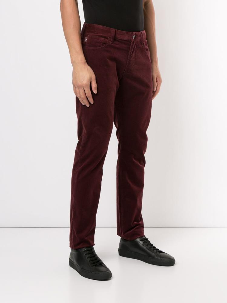 Red Men's Armani Emporio Relaxed Fit Straight Leg Pants | MHCPZ40