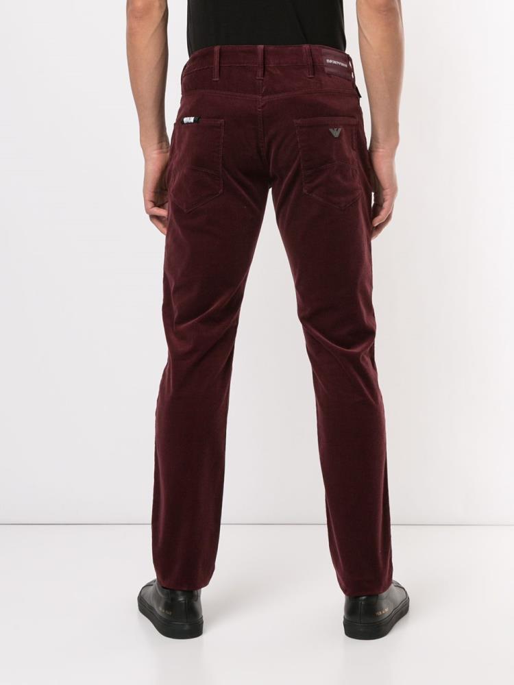 Red Men's Armani Emporio Relaxed Fit Straight Leg Pants | MHCPZ40