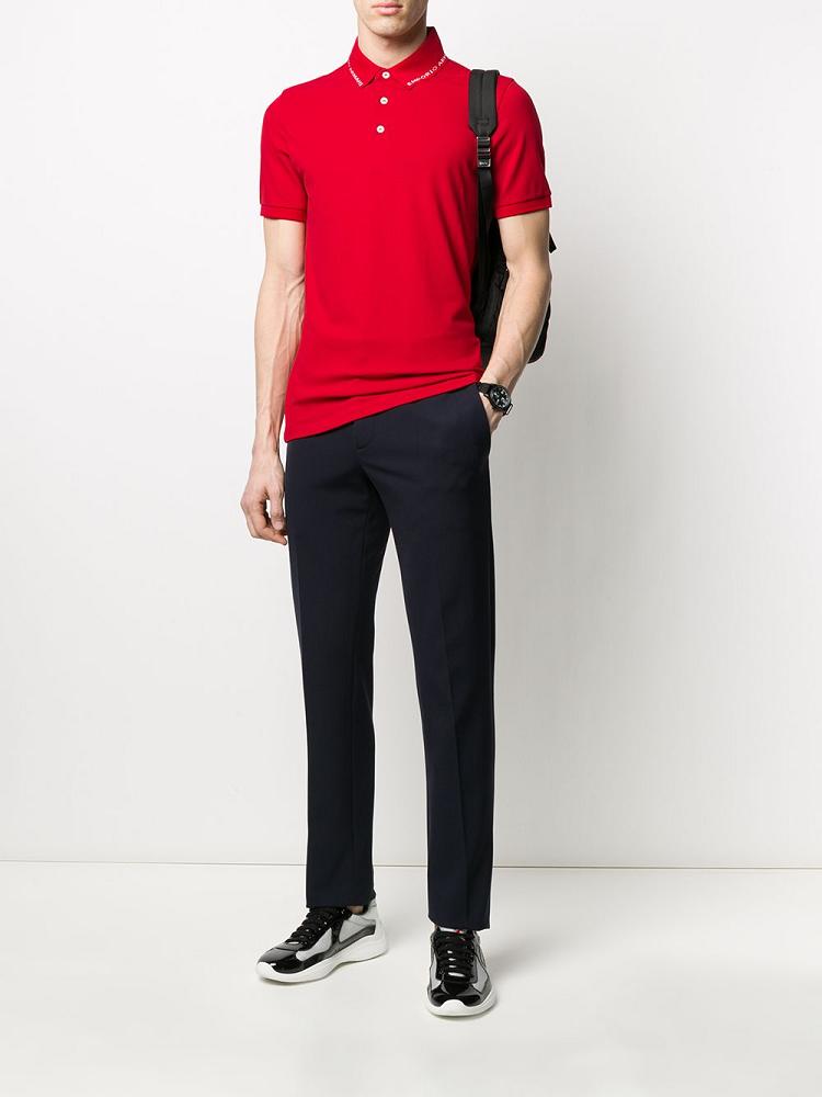 Red Men's Armani Emporio Short Sleeve Polo Shirts | 3CA29AD