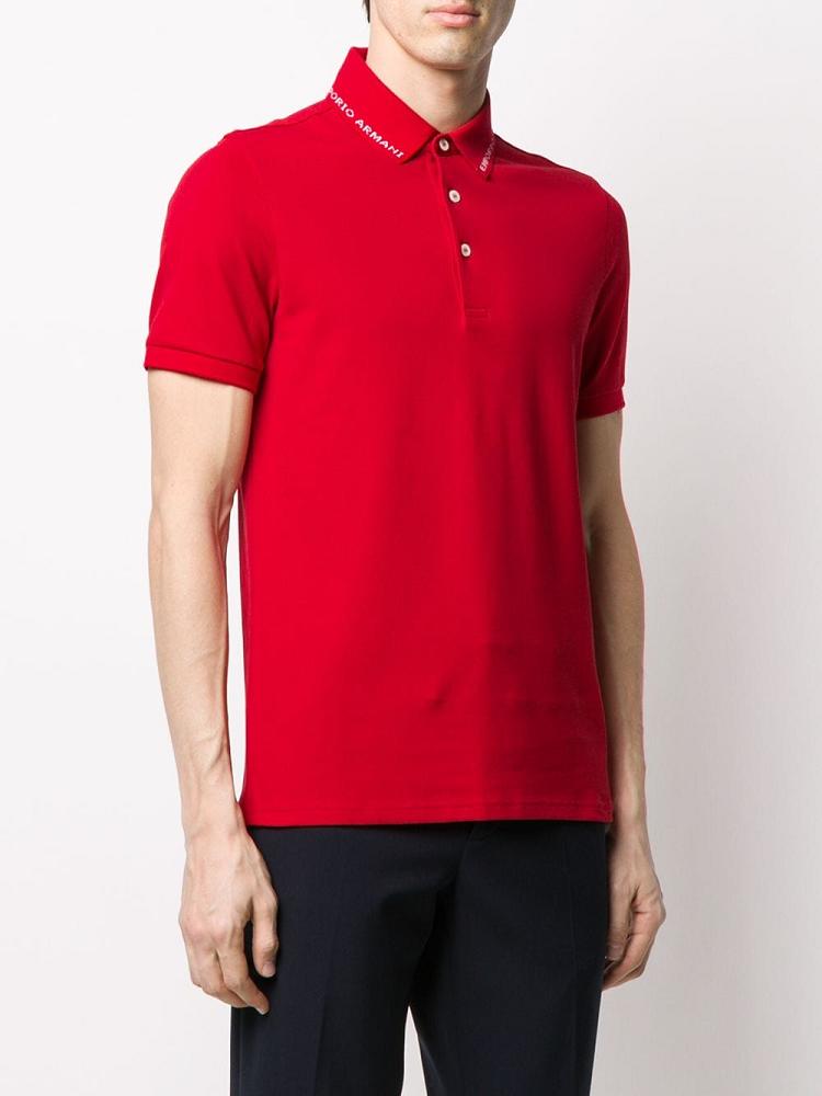 Red Men's Armani Emporio Short Sleeve Polo Shirts | 3CA29AD