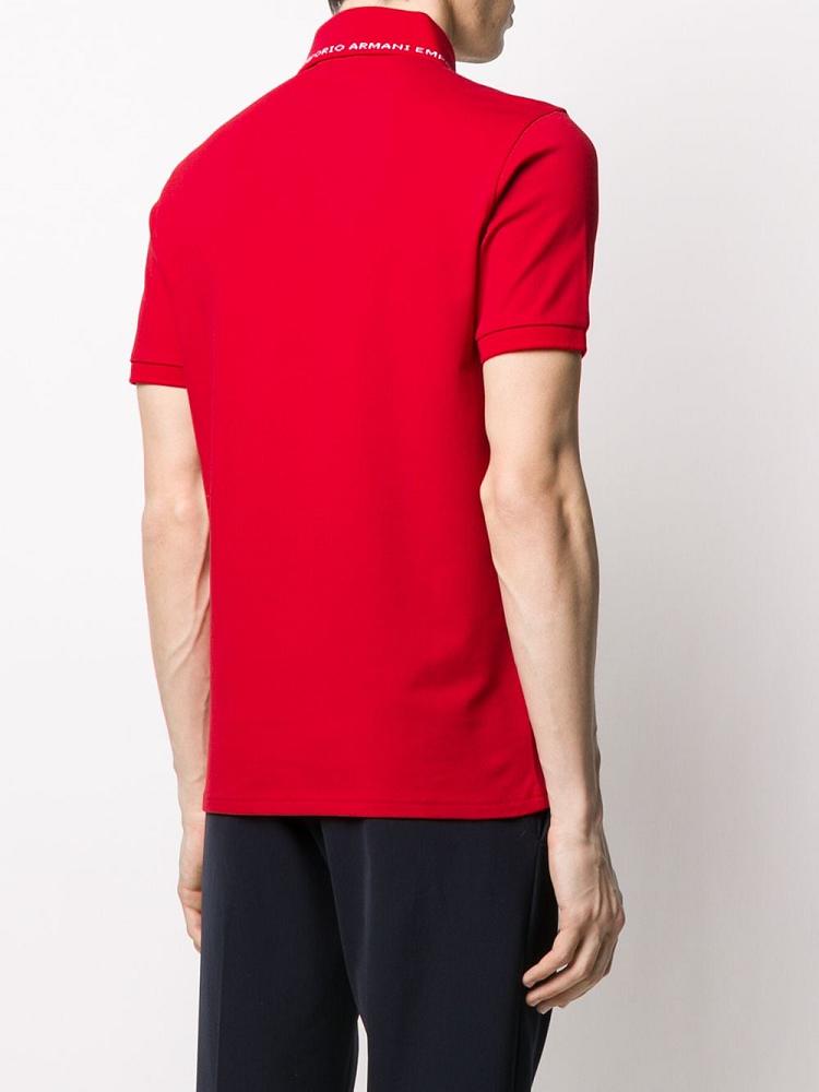 Red Men's Armani Emporio Short Sleeve Polo Shirts | 3CA29AD