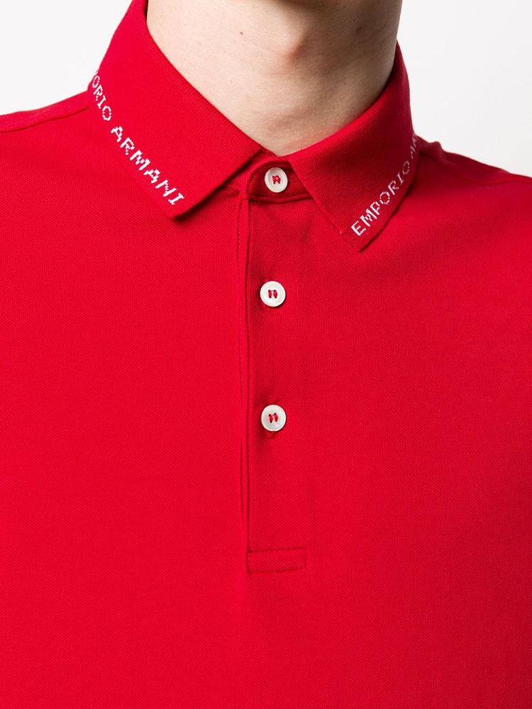 Red Men's Armani Emporio Short Sleeve Polo Shirts | 3CA29AD