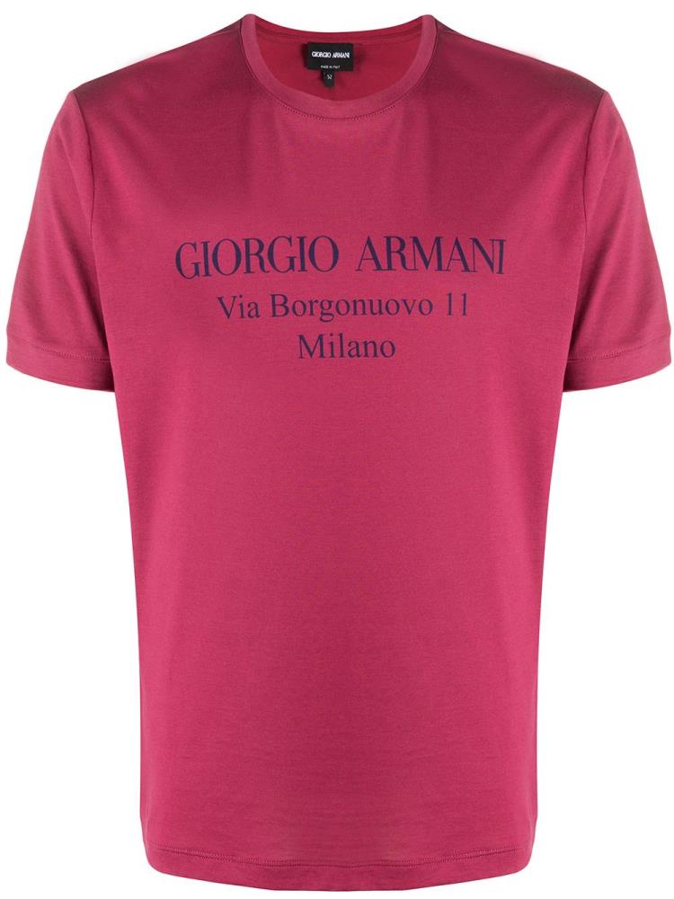 Red Men\'s Giorgio Armani Logo Print T Shirts | XR6E2CU